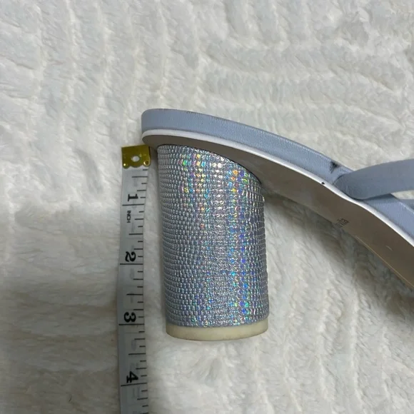 Dolce Vita Noles Light Blue Silver Block Heel Sandals 7.5 - Picture 12 of 14